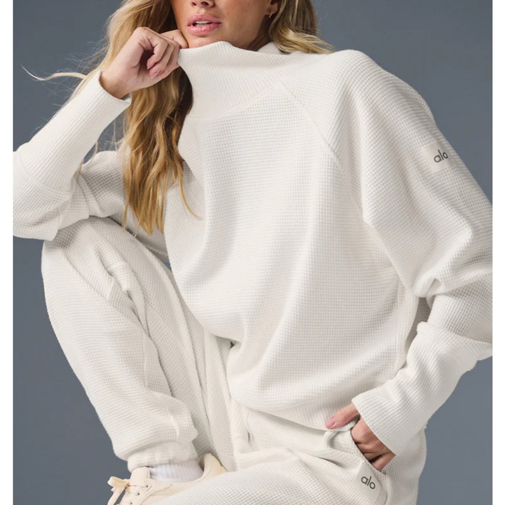 ALO Yoga Cream Waffle Knit Apparel